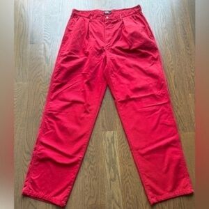 Vintage 80s Polo Ralph Lauren Pleated Pants Mens 36X32 Red 100% Cotton Made USA